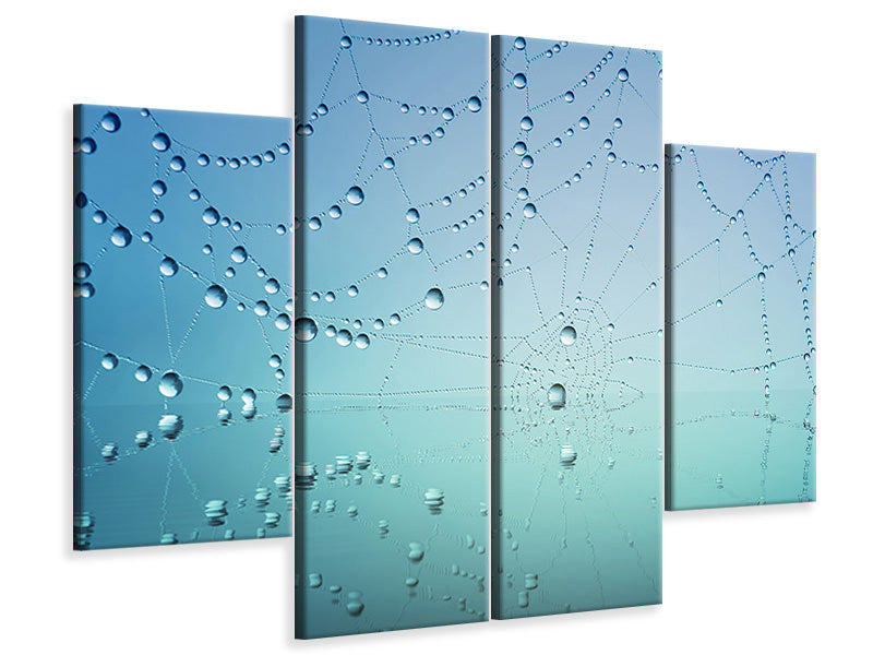 4-piece-canvas-print-cobweb-in-morning-dew