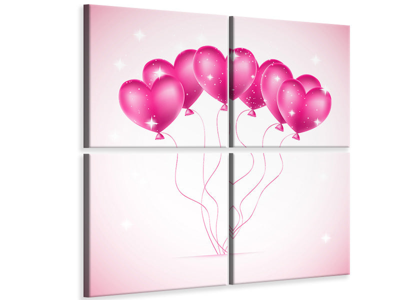 4-piece-canvas-print-heart-balloons