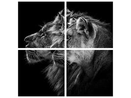 4-piece-canvas-print-lion-and-lioness-portrait