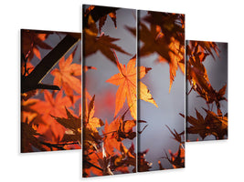 4-piece-canvas-print-maple-leaves-in-autumn