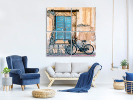 4-piece-canvas-print-old-window-and-bicycle