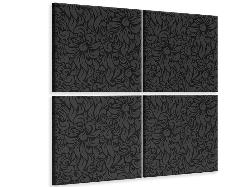 4-piece-canvas-print-rococo-pattern