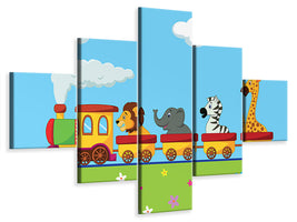 5-piece-canvas-print-animal-train