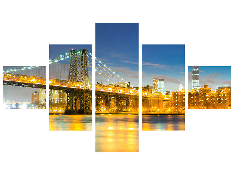 5-piece-canvas-print-brooklyn-bridge-at-night