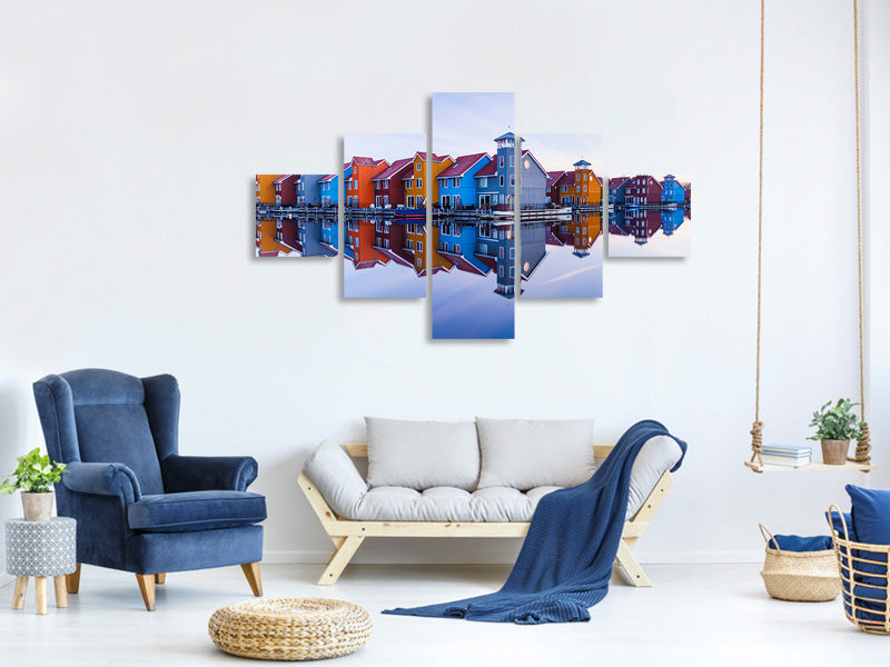 5-piece-canvas-print-colored-homes