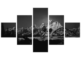 5-piece-canvas-print-full-moon-sets-in-the-teton-mountain-range