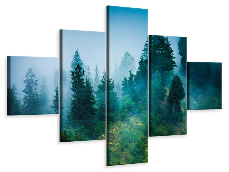 5-piece-canvas-print-mysterious-forest-ii