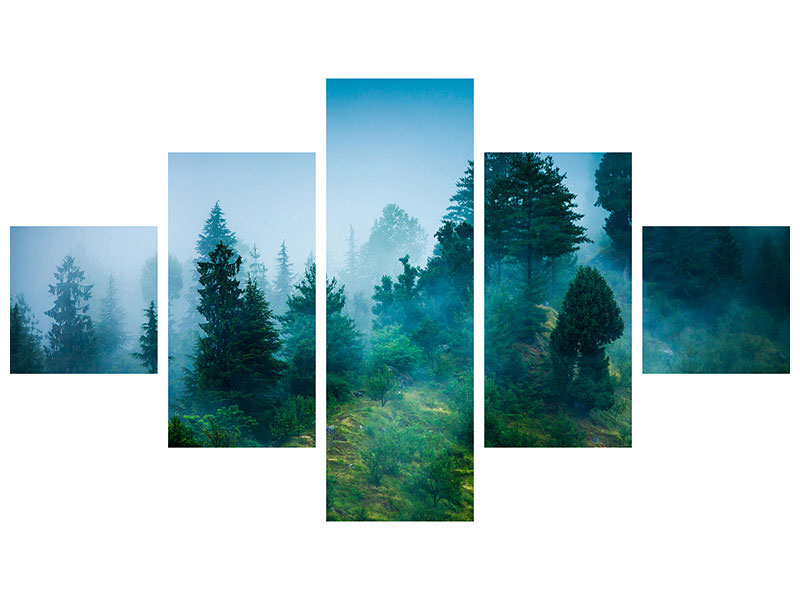 5-piece-canvas-print-mysterious-forest-ii