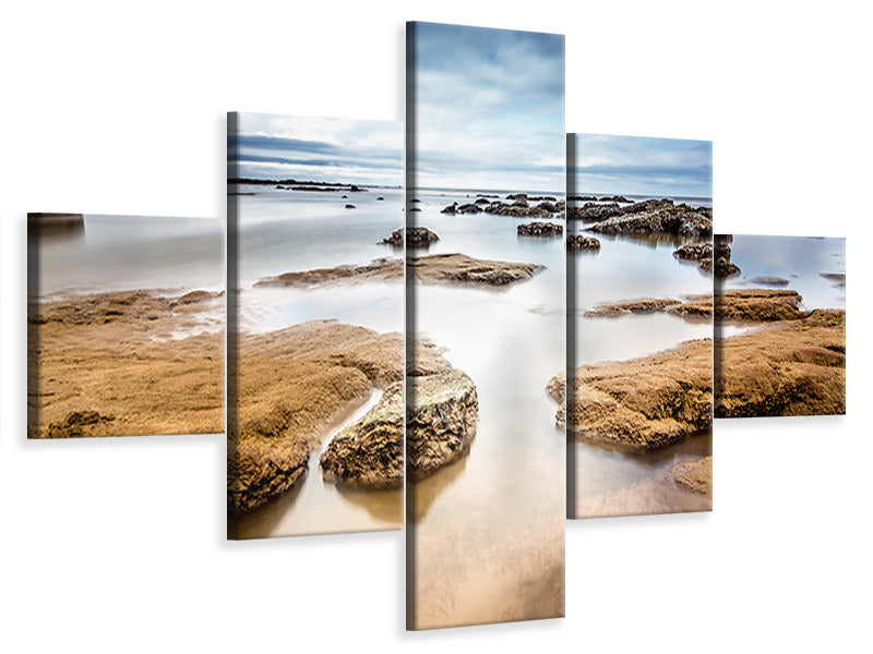 5-piece-canvas-print-mystic-mood-by-the-sea