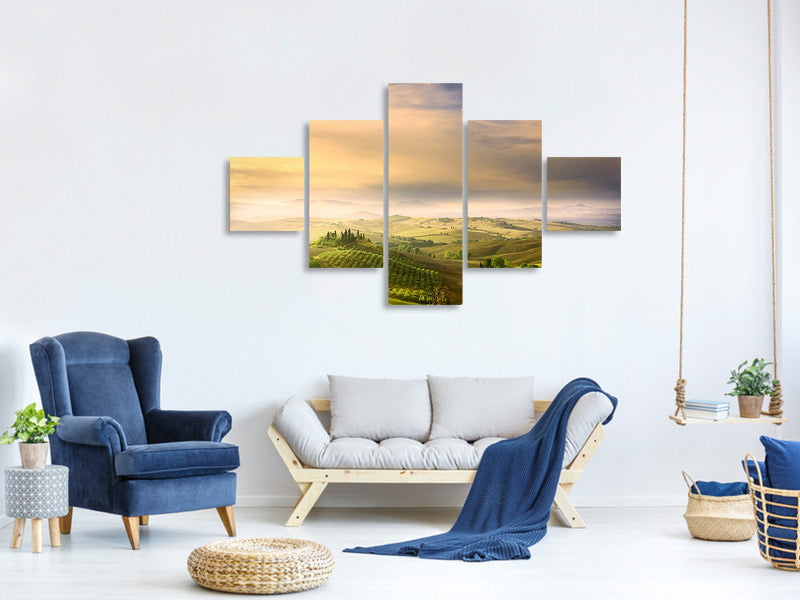 5-piece-canvas-print-podere-belvedere-sunrise