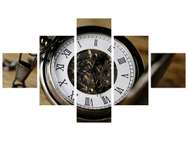 5-piece-canvas-print-retro-clock