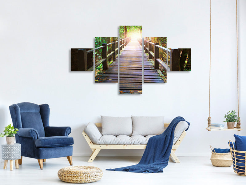 5-piece-canvas-print-the-bridge-in-the-forest