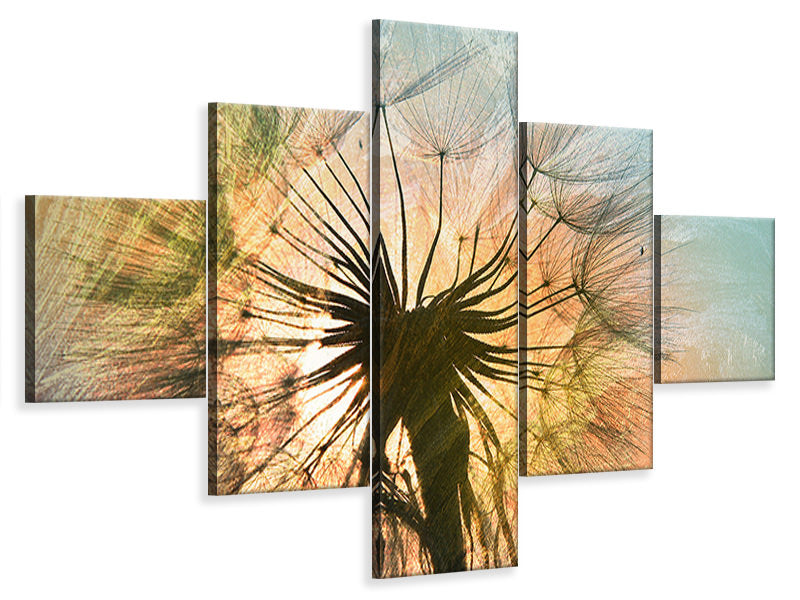 5-piece-canvas-print-xxl-dandelion