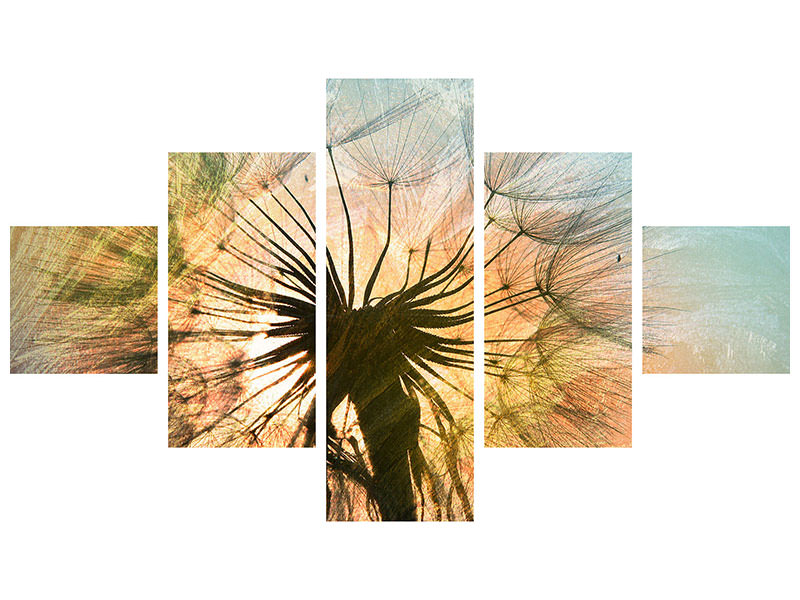 5-piece-canvas-print-xxl-dandelion