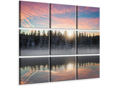 9-piece-canvas-print-small-lake-in-the-forest
