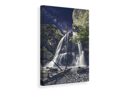 canvas-print-full-moon-at-the-waterfall