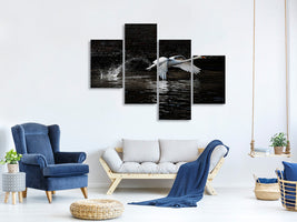 modern-4-piece-canvas-print-flying-swan