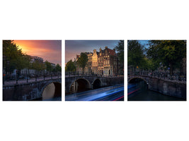 panoramic-3-piece-canvas-print-amsterdam-sunset