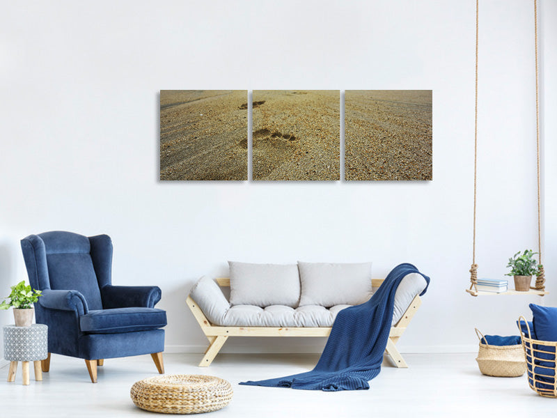 panoramic-3-piece-canvas-print-footprints-xxl