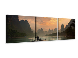 panoramic-3-piece-canvas-print-golden-li-river