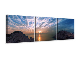 panoramic-3-piece-canvas-print-moody-sunset-at-the-sea