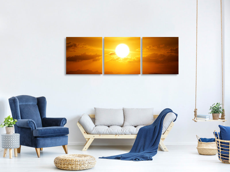 panoramic-3-piece-canvas-print-sunset-lake