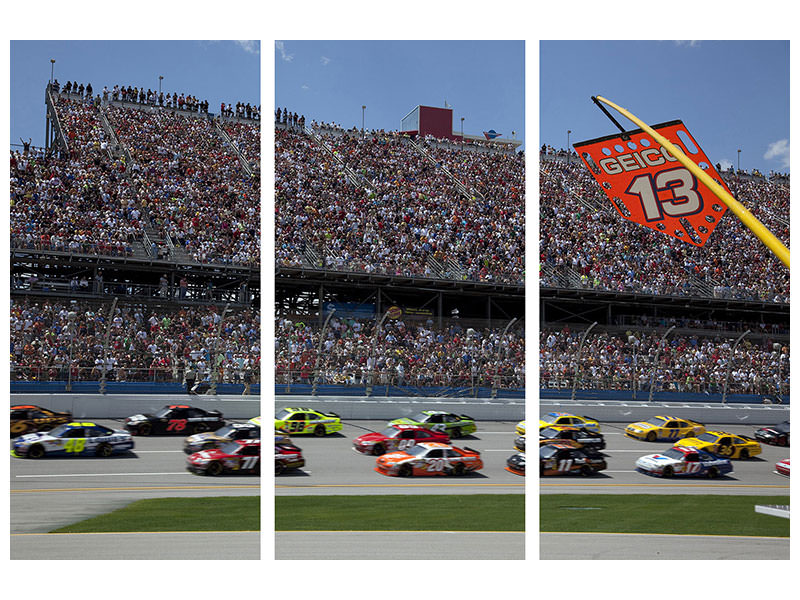 3-piece-canvas-print-car-racing-in-nascar