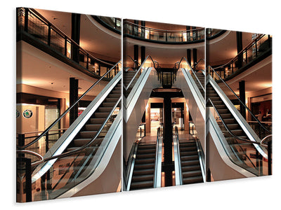3-piece-canvas-print-escalator-in-shopping-mall