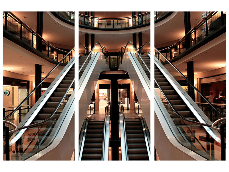 3-piece-canvas-print-escalator-in-shopping-mall
