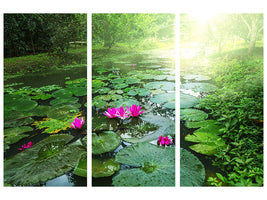 3-piece-canvas-print-garden-pond