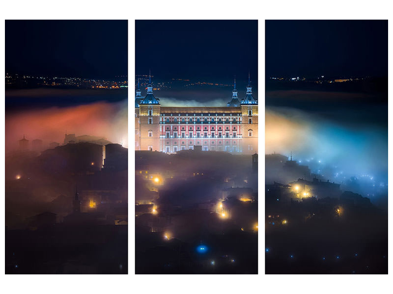 3-piece-canvas-print-mystic-foggy-night-in-toledo-city