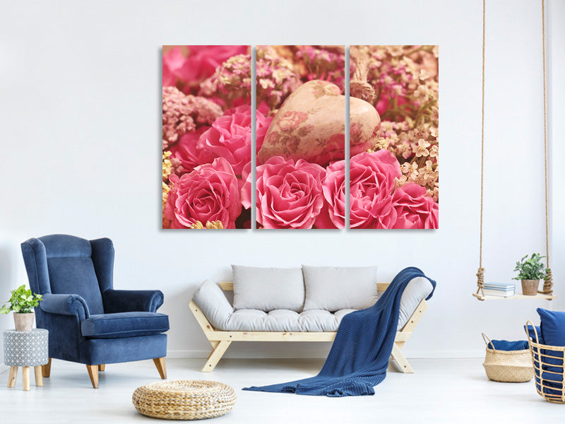 3-piece-canvas-print-romantic-roses-with-heart