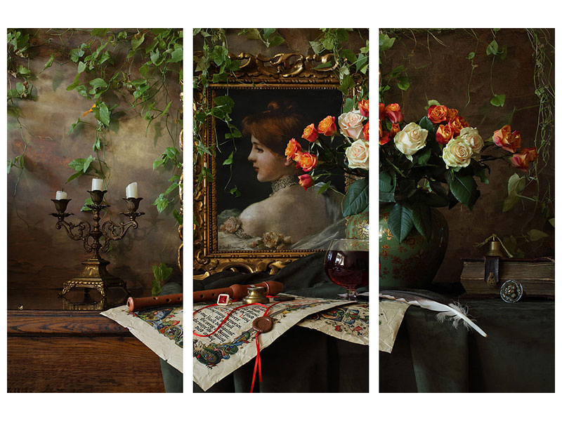 3-piece-canvas-print-still-life-with-flowers-and-picture