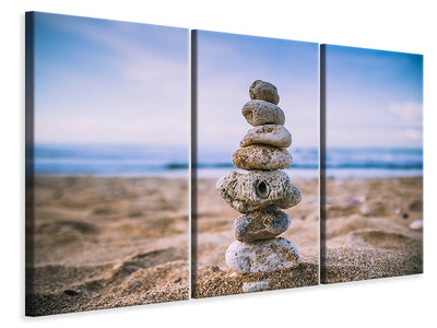 3-piece-canvas-print-stone-pile-on-the-beach