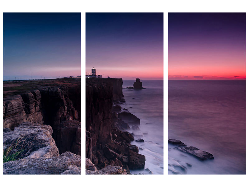 3-piece-canvas-print-the-lighthouse-at-dusk