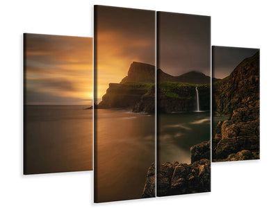 4-piece-canvas-print-arnafjall-sunset