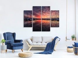 4-piece-canvas-print-evening-mood-in-the-harbor