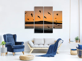 4-piece-canvas-print-fly-in-at-sunset