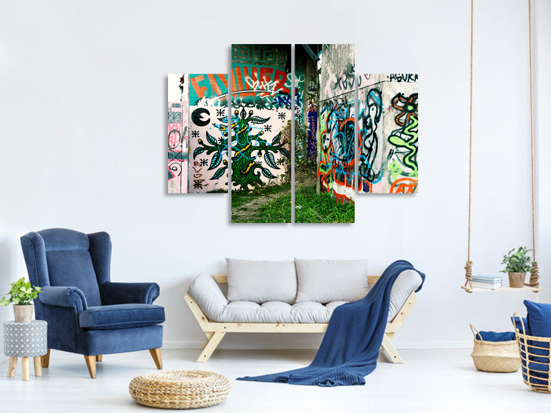 4-piece-canvas-print-graffiti-in-the-backyard