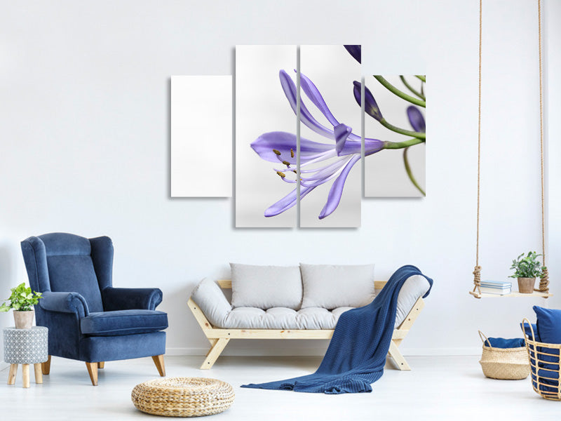 4-piece-canvas-print-lily-flower-in-purple