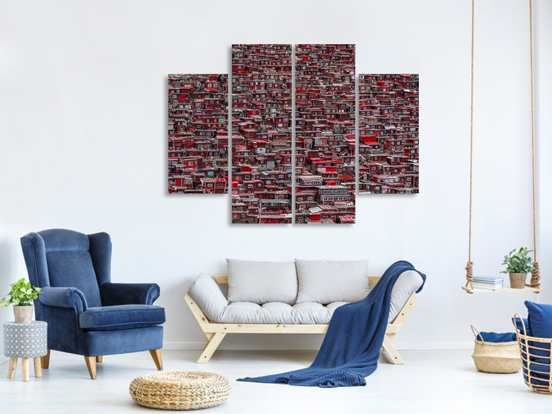 4-piece-canvas-print-red-houses