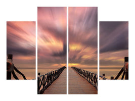 4-piece-canvas-print-spectacular-sunset-on-the-bridge