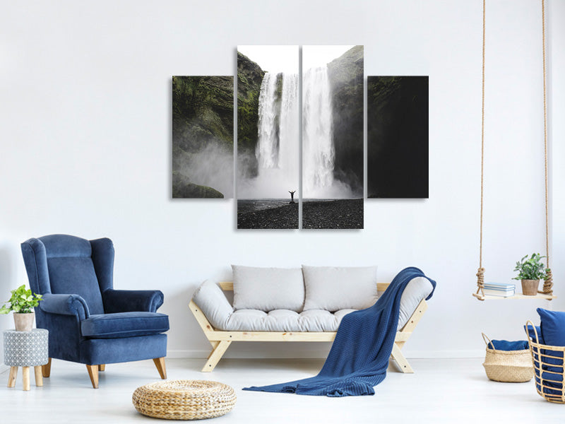 4-piece-canvas-print-spectacular-waterfall