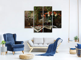 4-piece-canvas-print-still-life-with-flowers-and-picture