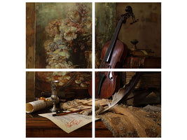 4-piece-canvas-print-still-life-with-violin-and-painting