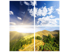 4-piece-canvas-print-sunrise-in-the-mountains