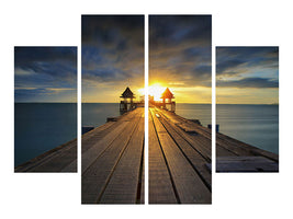 4-piece-canvas-print-sunset-at-the-wooden-bridge