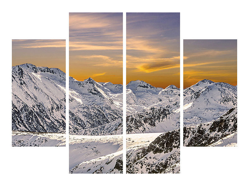 4-piece-canvas-print-sunset-in-the-mountains