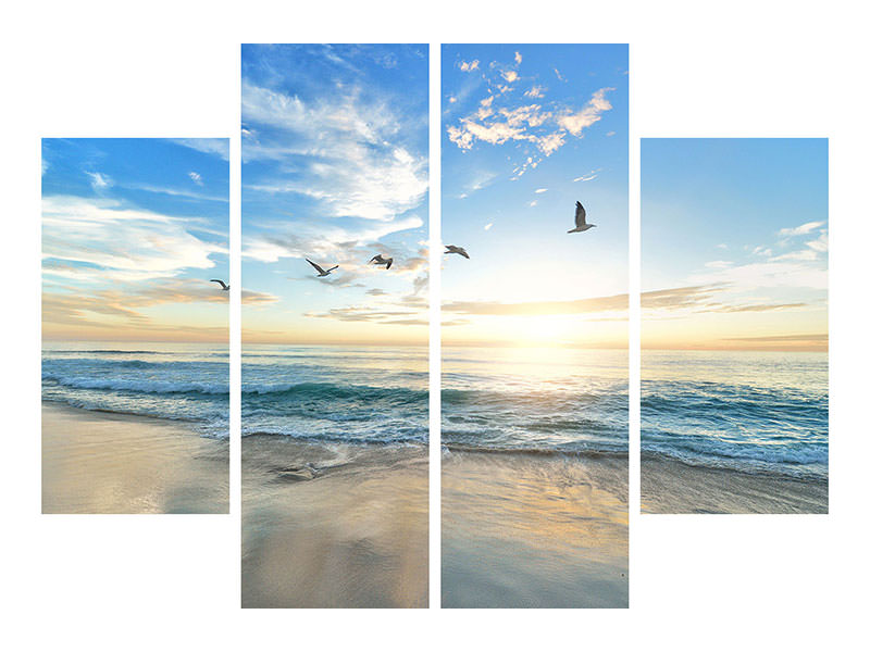 4-piece-canvas-print-the-seagulls-and-the-sea-at-sunrise