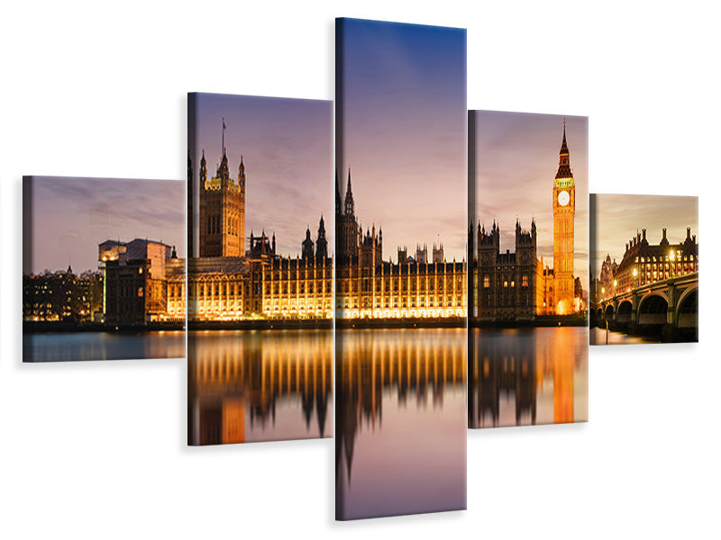 5-piece-canvas-print-big-ben-at-night